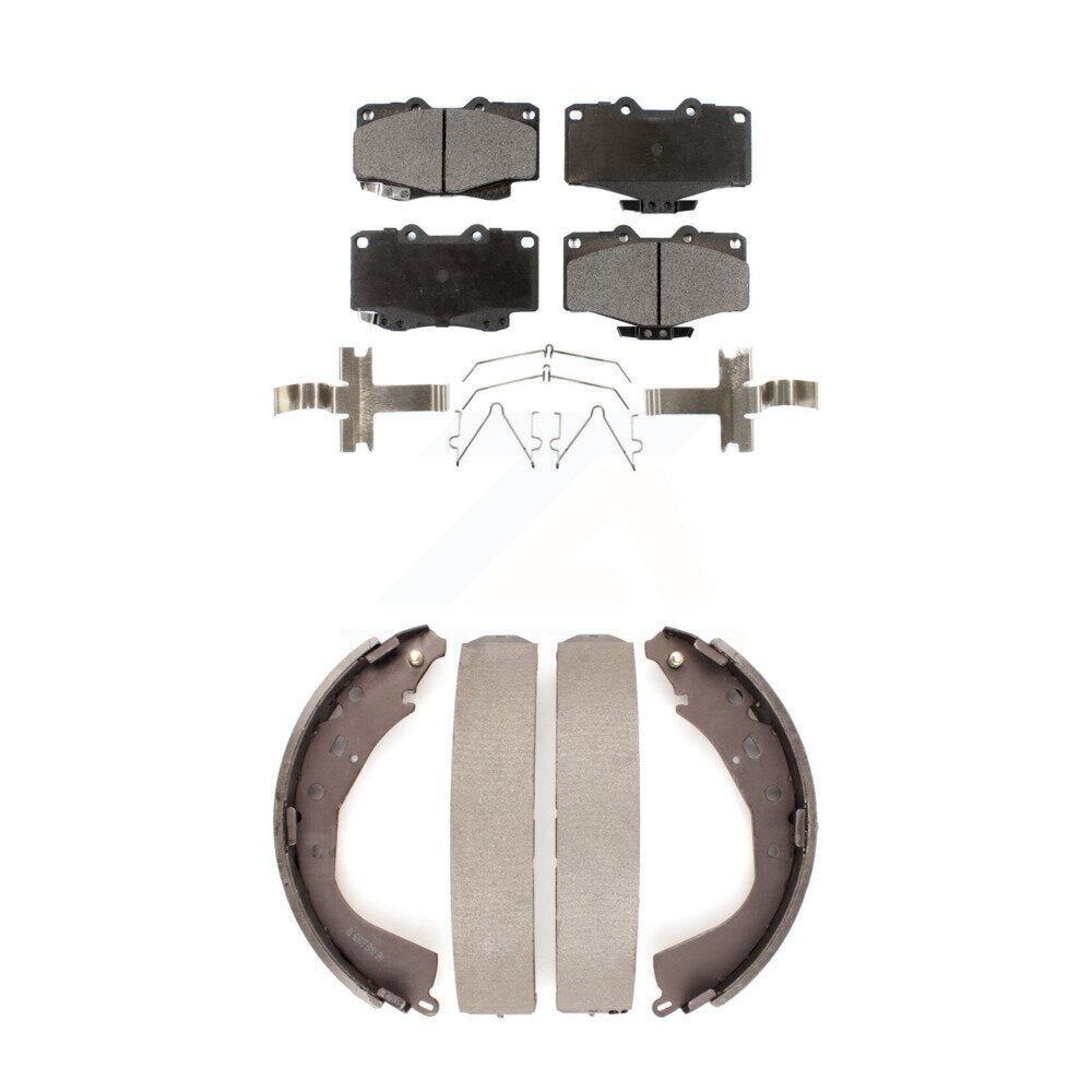 Ceramic Brake Pads And Drum Shoes Front Rear Kit For 2001-2002 Toyota 4Runner