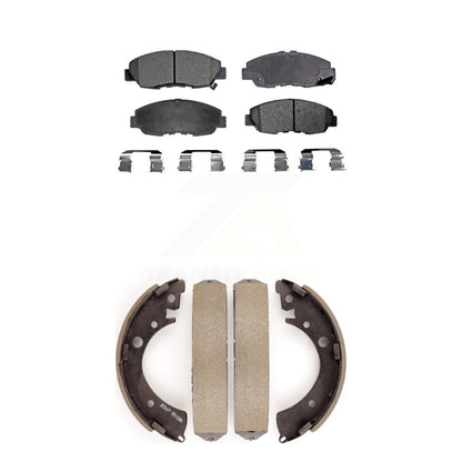 Ceramic Brake Pads And Drum Shoes Front Rear Kit For Honda Civic Acura EL