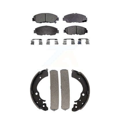 Ceramic Brake Pads And Drum Shoe Front Rear Kit For Honda Accord Sedan with 2.3L