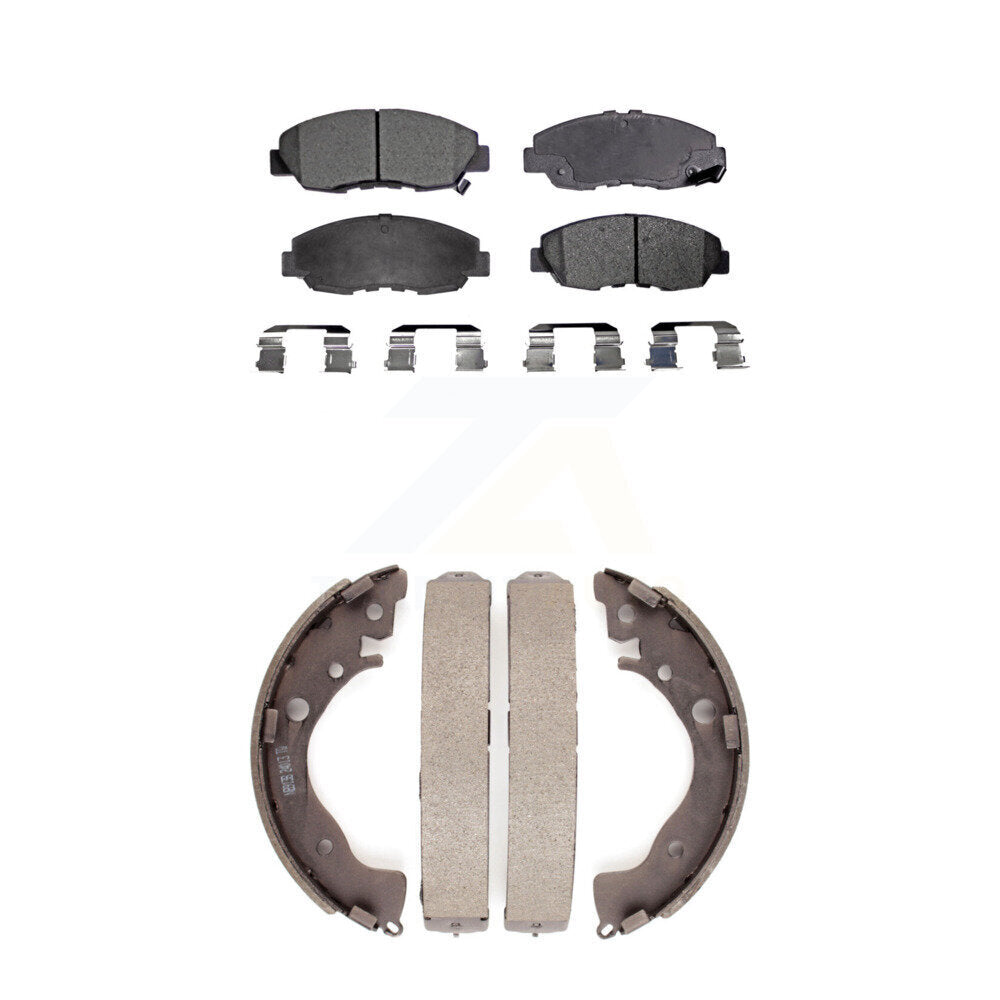 Ceramic Brake Pads And Drum Shoes Front Rear Kit For Honda Civic Insight