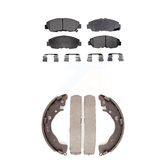 Ceramic Brake Pads And Drum Shoes Front Rear Kit For Honda Civic Insight