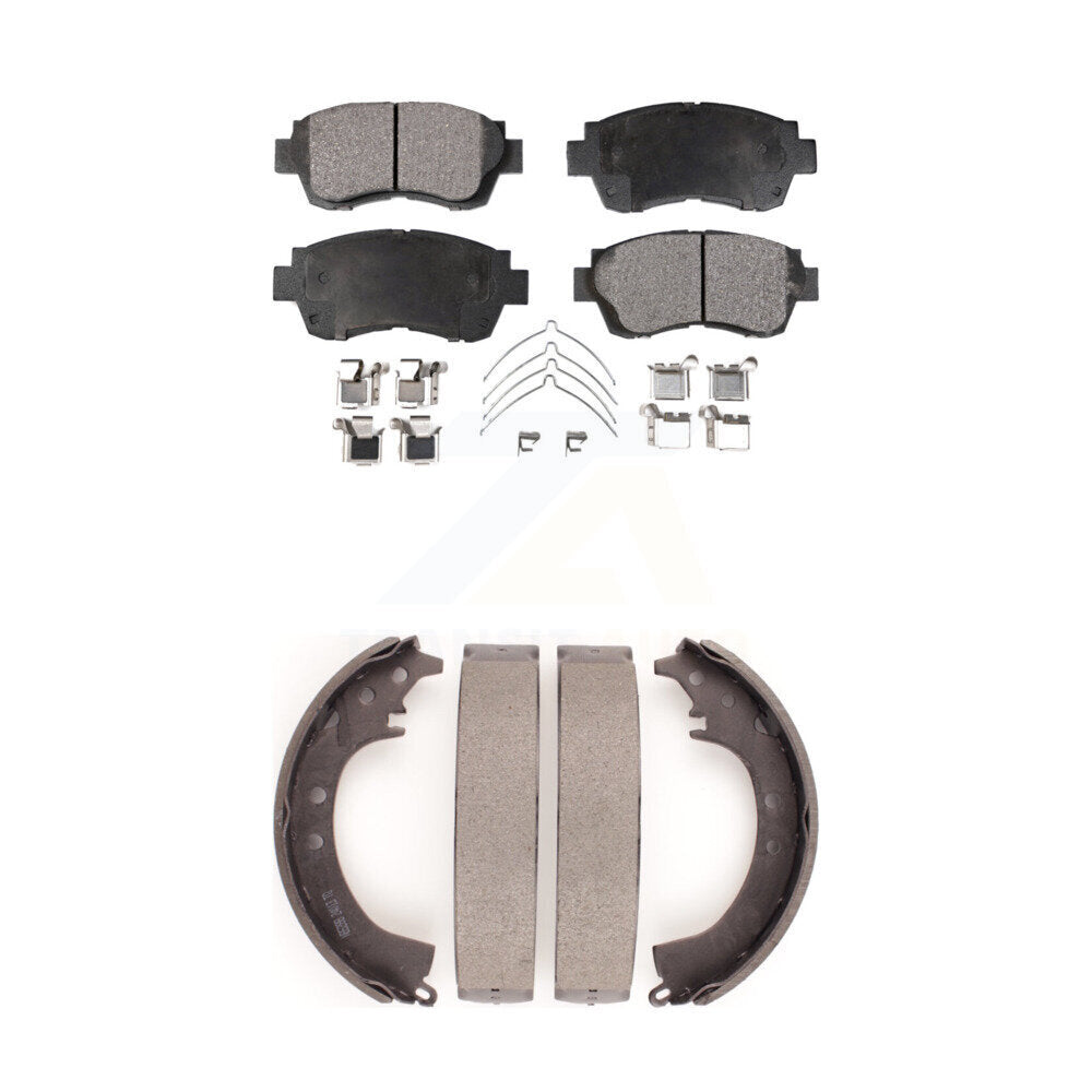 Ceramic Brake Pads And Drum Shoes Front Rear Kit For Toyota Camry
