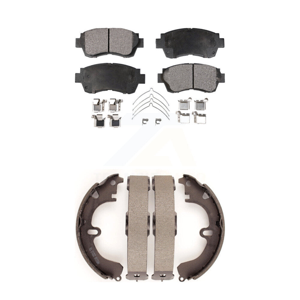 Ceramic Brake Pads And Drum Shoes Front Rear Kit For 1994-1995 Toyota Celica GT