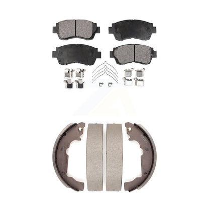 Ceramic Brake Pads And Drum Shoes Front Rear Kit For 1998-2003 Toyota Sienna
