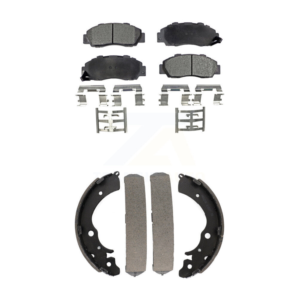 Ceramic Brake Pads And Drum Shoes Front Rear Kit For Honda Accord CR-V