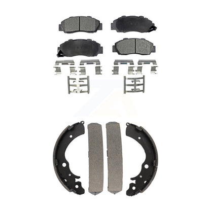 Ceramic Brake Pads And Drum Shoes Front Rear Kit For Honda Accord CR-V