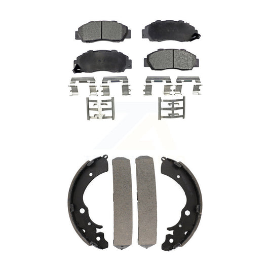 Ceramic Brake Pads And Drum Shoes Front Rear Kit For Honda Accord CR-V