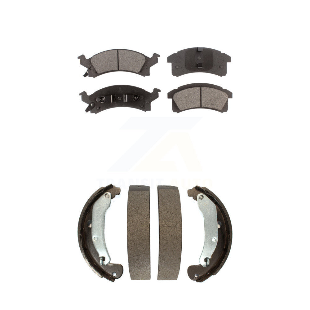 Ceramic Brake Pads And Drum Shoes Front Rear Kit For Pontiac Sunfire Chevrolet