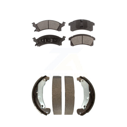 Ceramic Brake Pads And Drum Shoes Front Rear Kit For Pontiac Sunfire Chevrolet