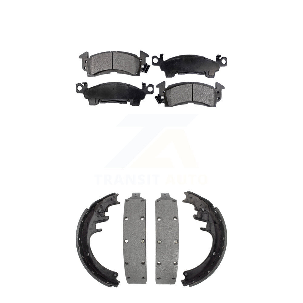 Ceramic Brake Pads Drum Shoes Front Rear Kit For GMC G3500 K2500 C2500 Chevrolet