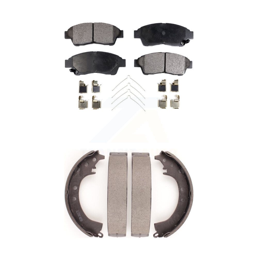 Ceramic Brake Pads And Drum Shoes Front Rear Kit For Toyota Camry RAV4