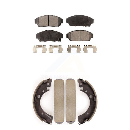 Ceramic Brake Pads And Drum Shoes Front Rear Kit For Honda Civic