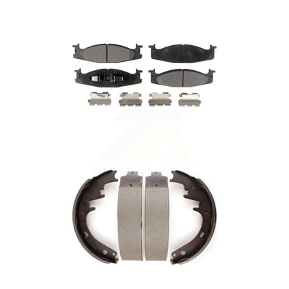 Ceramic Brake Pads And Drum Shoe Front Rear Kit For Ford F-150 Bronco E-150 Club