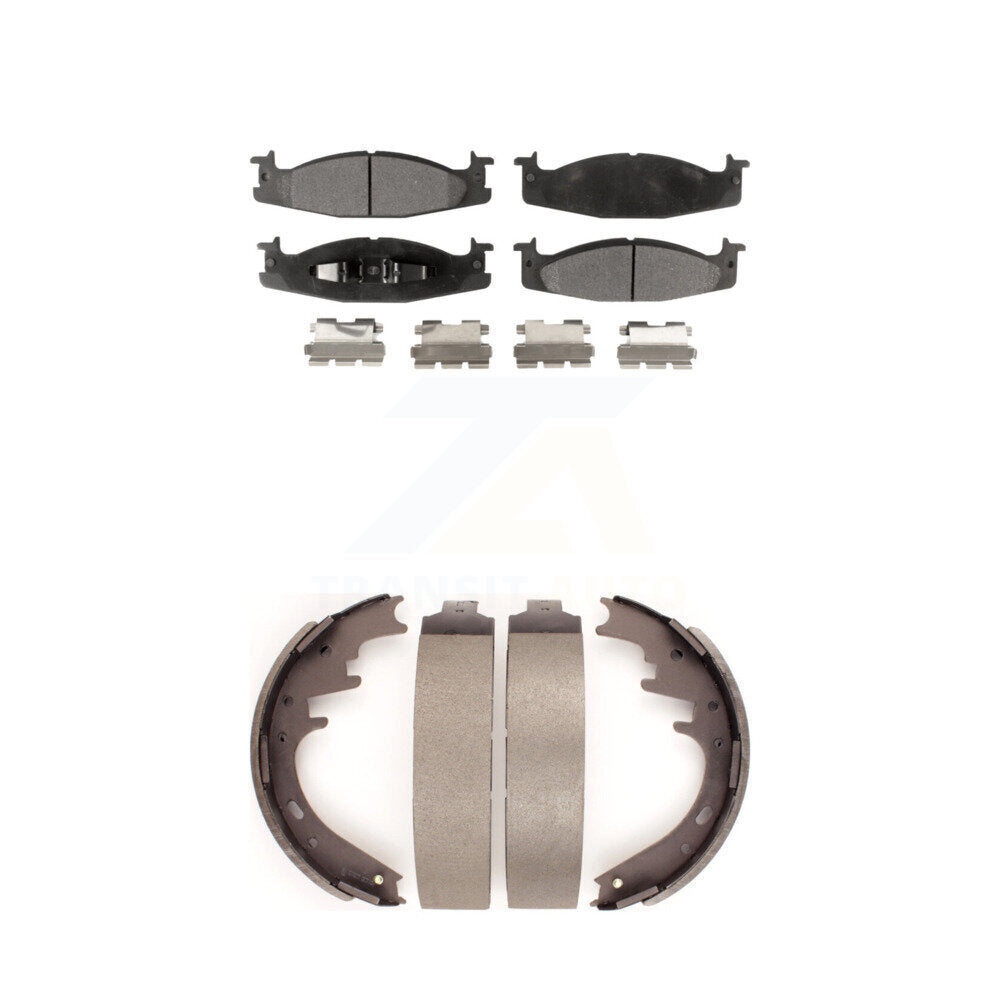 Ceramic Brake Pads Drum Shoes Front Rear Kit For Ford E-150 Econoline Club Wagon