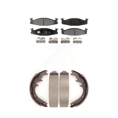 Ceramic Brake Pads Drum Shoes Front Rear Kit For Ford E-150 Econoline Club Wagon