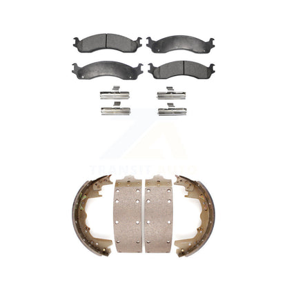 Ceramic Brake Pads Drum Shoes Front Rear Kit For Dodge Ram 2500 Ford F-350 E-350