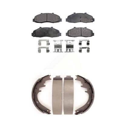 Ceramic Brake Pads And Drum Shoes Front Rear Kit For Ford F-150