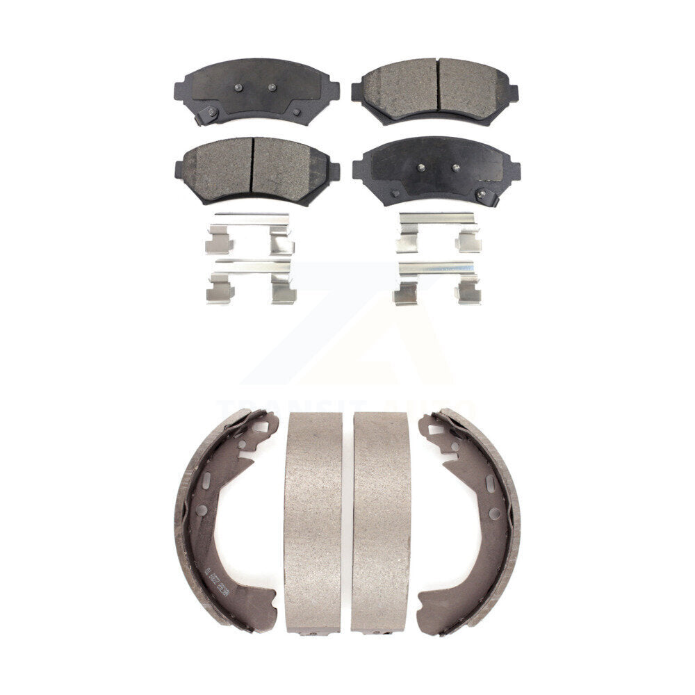 Ceramic Brake Pads & Drum Shoes Front Rear Kit For Pontiac Montana Buick Century