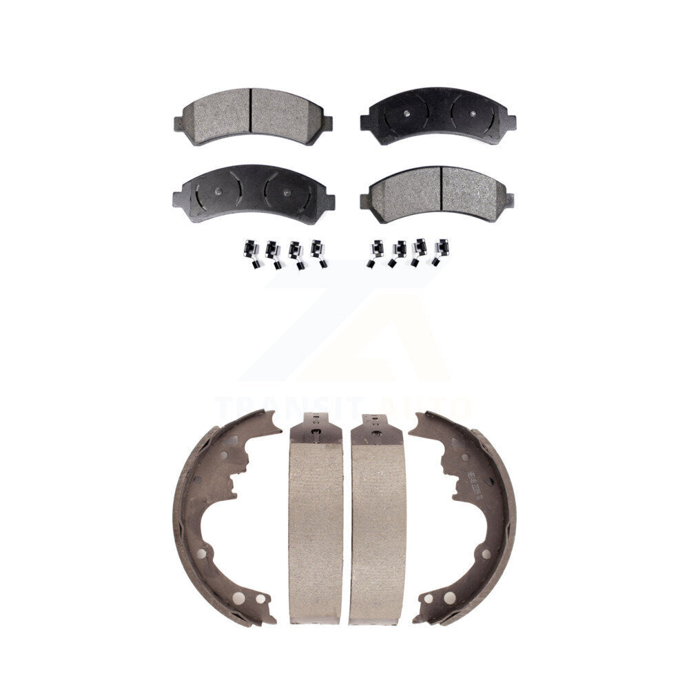 Ceramic Brake Pads & Drum Shoe Front Rear Kit For Chevrolet S10 Blazer GMC Jimmy