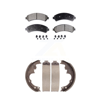 Ceramic Brake Pads & Drum Shoe Front Rear Kit For Chevrolet S10 Blazer GMC Jimmy