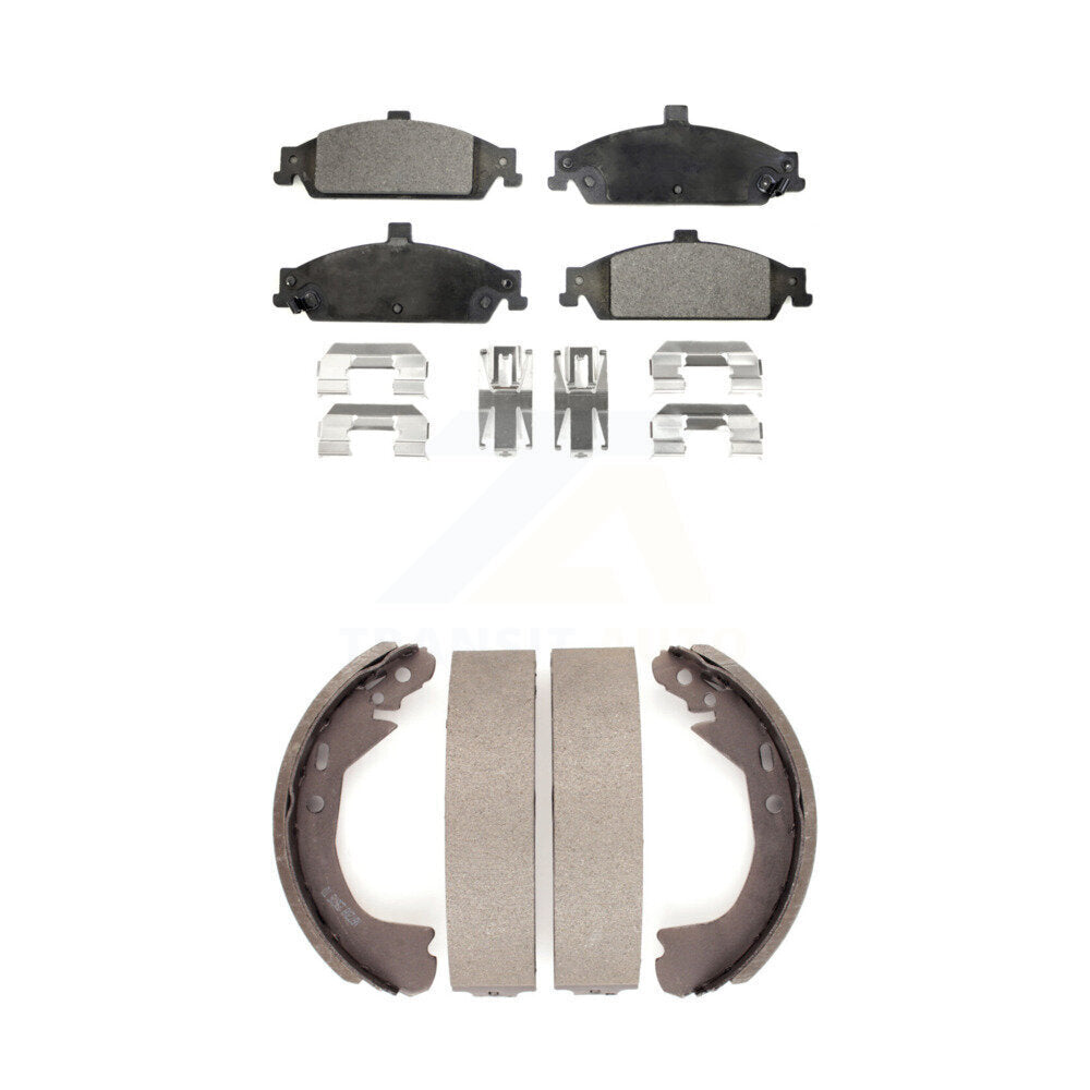 Ceramic Brake Pads Drum Shoe Front Rear Kit For Pontiac Grand Am Chevrolet Alero