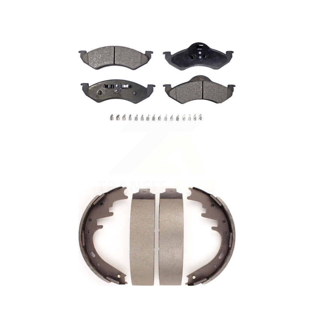 Ceramic Brake Pads & Drum Shoe Front Rear Kit For 2000-2002 Dodge Dakota Durango