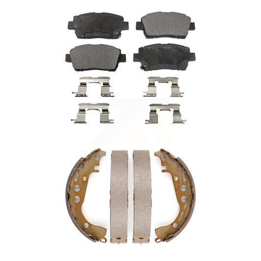 Ceramic Brake Pads Drum Shoes Front Rear Kit For Toyota Prius Celica Scion xB xA