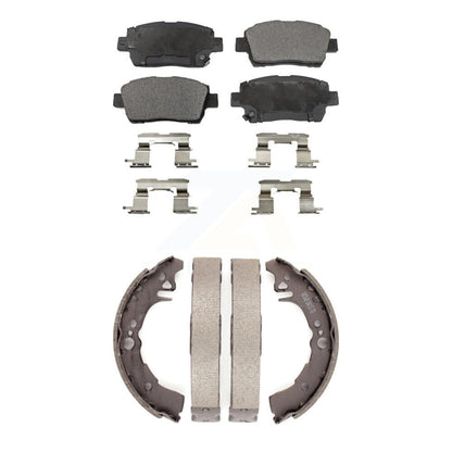 Ceramic Brake Pads And Drum Shoes Front Rear Kit For 2001-2005 Toyota Echo