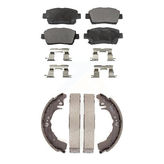 Ceramic Brake Pads And Drum Shoes Front Rear Kit For 2001-2005 Toyota Echo