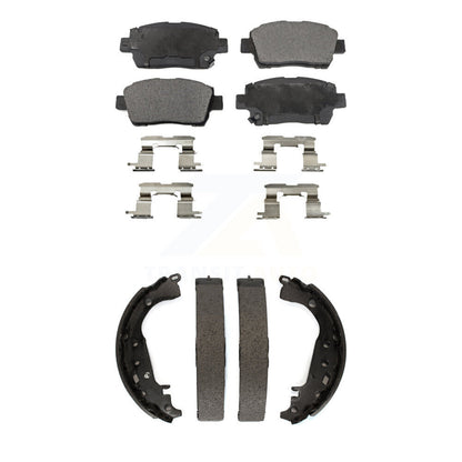 Ceramic Brake Pads And Drum Shoes Front Rear Kit For 2009 Toyota Prius