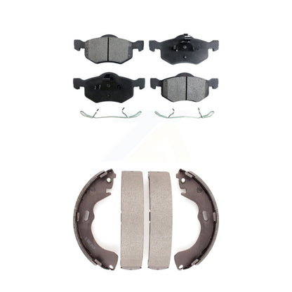 Ceramic Brake Pads And Drum Shoes Front Rear Kit For Ford Escape Mazda Tribute
