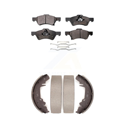Ceramic Brake Pads & Drum Shoe Front Rear Kit For Dodge Caravan Grand Chrysler