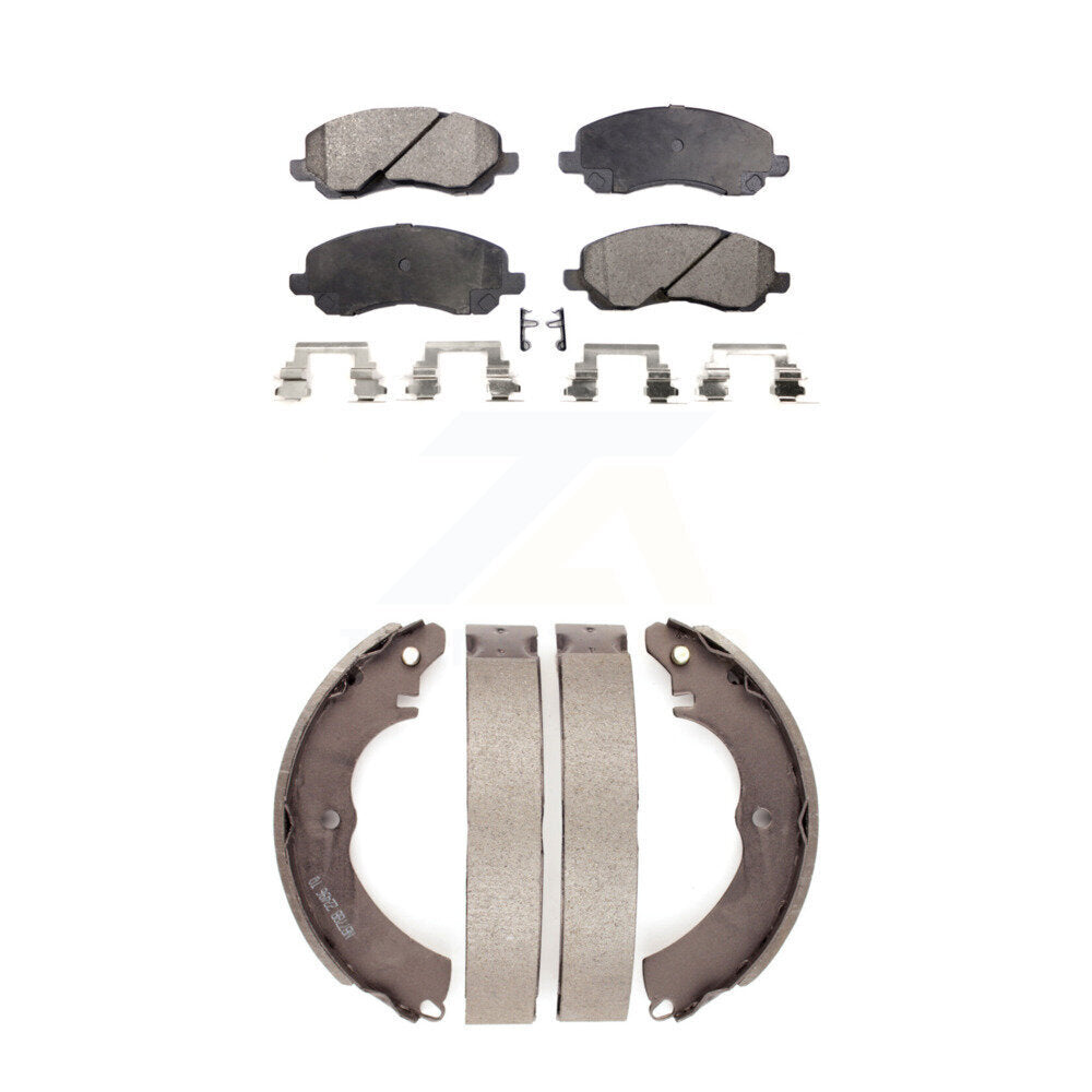 Ceramic Brake Pads And Drum Shoes Front Rear Kit For Mitsubishi Lancer