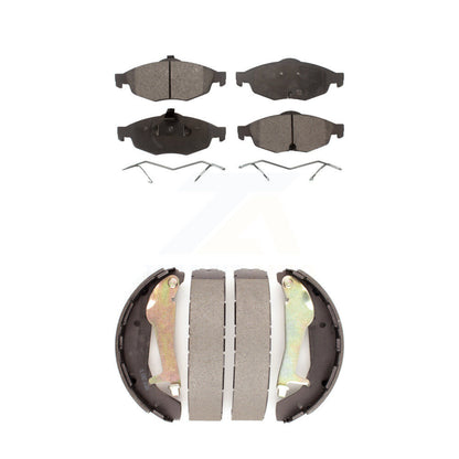 Ceramic Brake Pads & Drum Shoe Front Rear Kit For Chrysler Sebring Dodge Stratus
