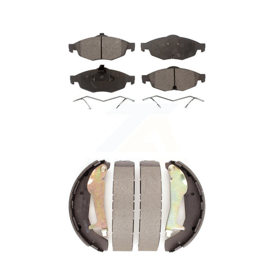 Ceramic Brake Pads & Drum Shoe Front Rear Kit For Chrysler Sebring Dodge Stratus