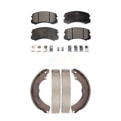 Ceramic Brake Pads And Drum Shoes Front Rear Kit For Mitsubishi Lancer