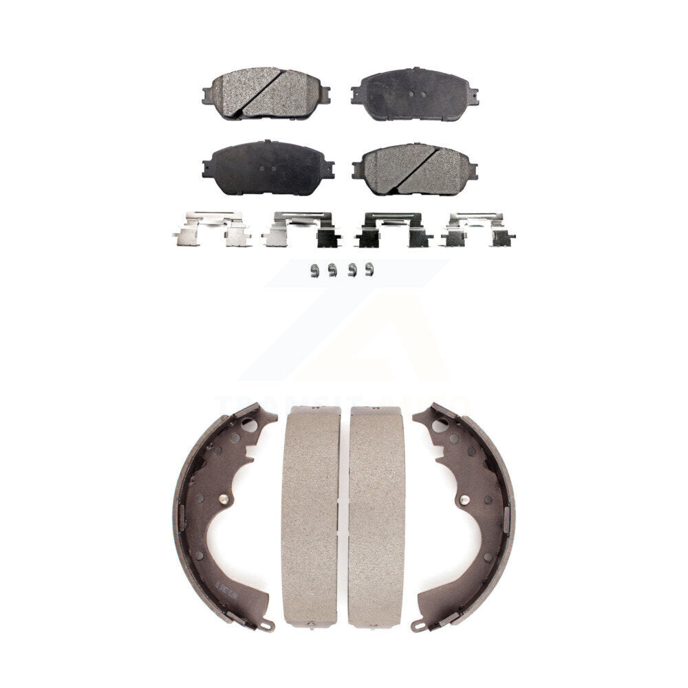 Ceramic Brake Pads Drum Shoes Front Rear Kit For Toyota Tacoma With 5 Lug Wheels