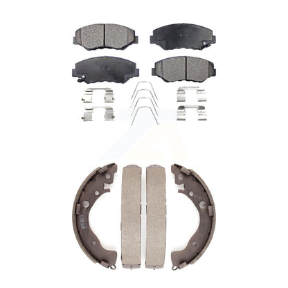 Ceramic Brake Pads And Drum Shoes Front Rear Kit For Honda Civic