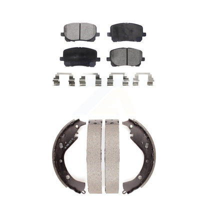 Ceramic Brake Pads & Drum Shoe Front Rear Kit For Toyota Matrix Pontiac Vibe AWD