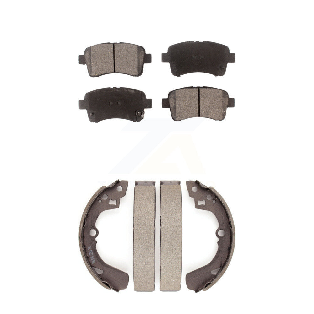 Ceramic Brake Pads And Drum Shoes Front Rear Kit For 2002-2005 Suzuki Aerio
