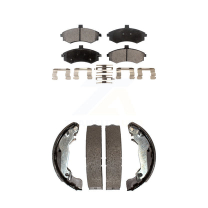 Ceramic Brake Pads And Drum Shoes Front Rear Kit For Hyundai Elantra