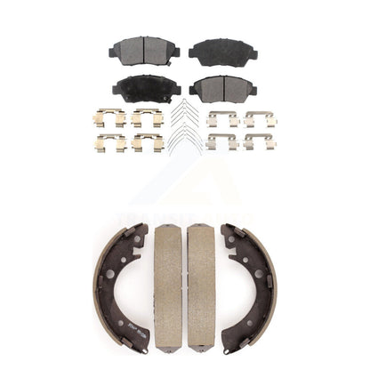 Ceramic Brake Pads And Drum Shoes Front Rear Kit For Honda Civic Fit