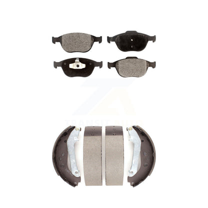 Ceramic Brake Pads & Drum Shoe Front Rear Kit For 2010-2013 Ford Transit Connect