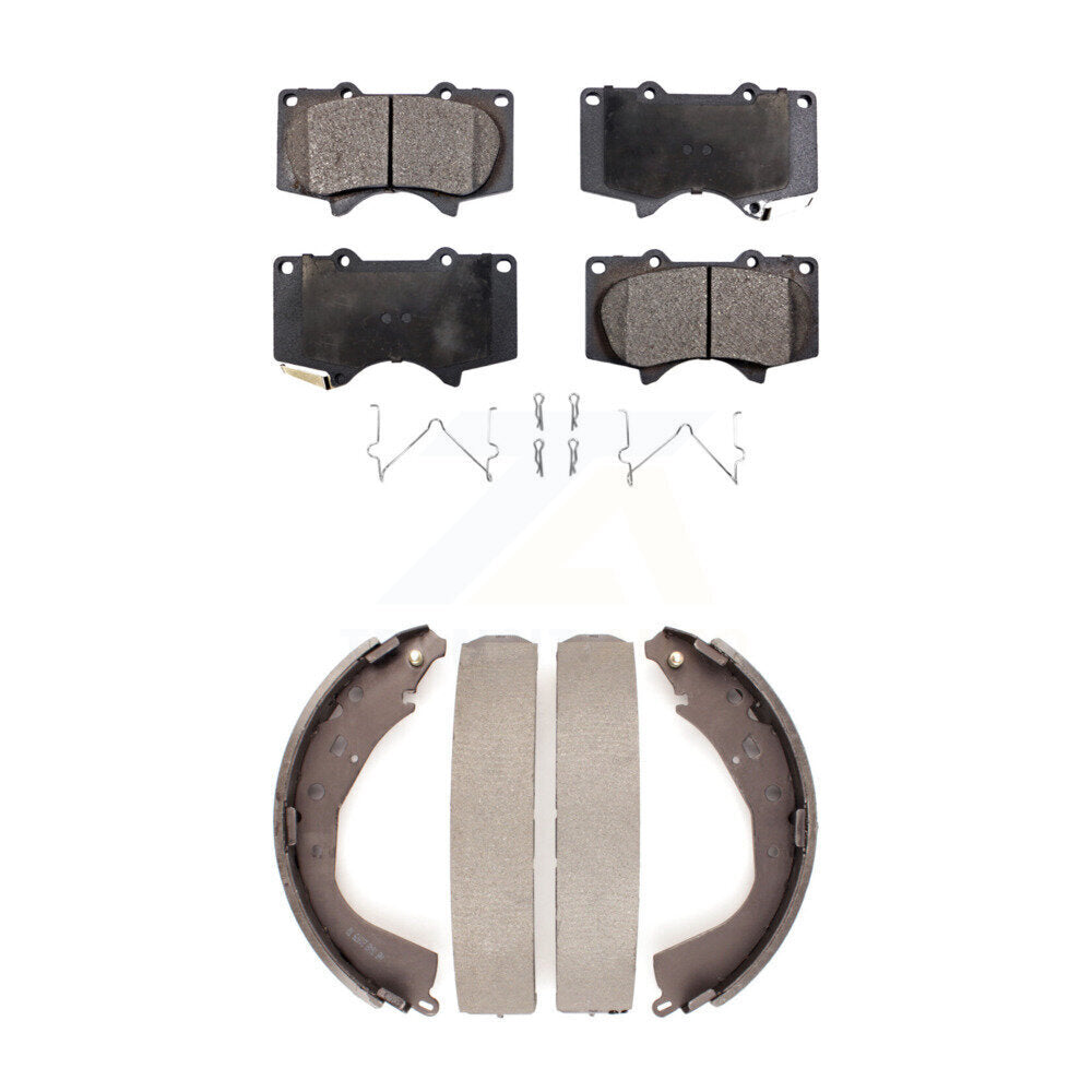 Ceramic Brake Pads And Drum Shoes Front Rear Kit For Toyota Tundra