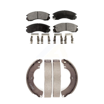 Ceramic Brake Pads And Drum Shoes Front Rear Kit For Mitsubishi Lancer