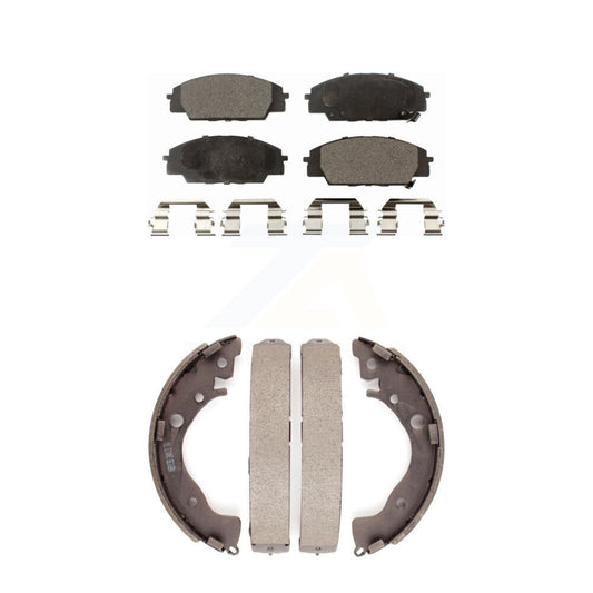 Ceramic Brake Pads And Drum Shoes Front Rear Kit For 2011 Honda Civic Si
