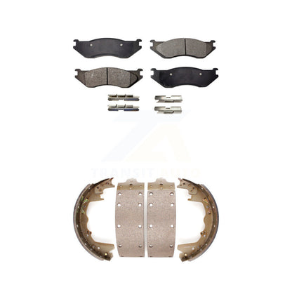 Ceramic Brake Pads And Drum Shoes Front Rear Kit For 2003 Dodge Ram 1500 Van