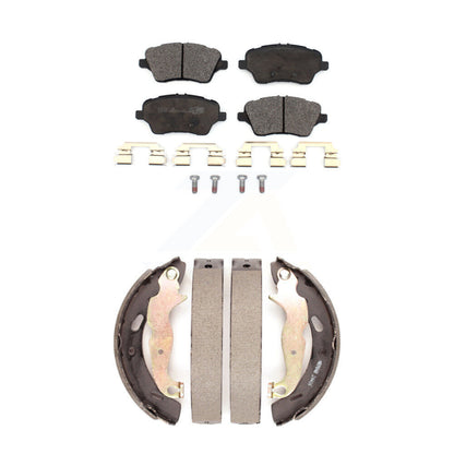 Ceramic Brake Pads And Drum Shoes Front Rear Kit For 2014-2019 Ford Fiesta ST