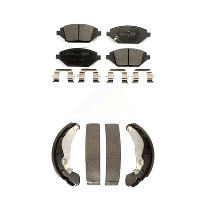 Ceramic Brake Pads And Drum Shoes Front Rear Kit For 2016-2021 Chevrolet Spark