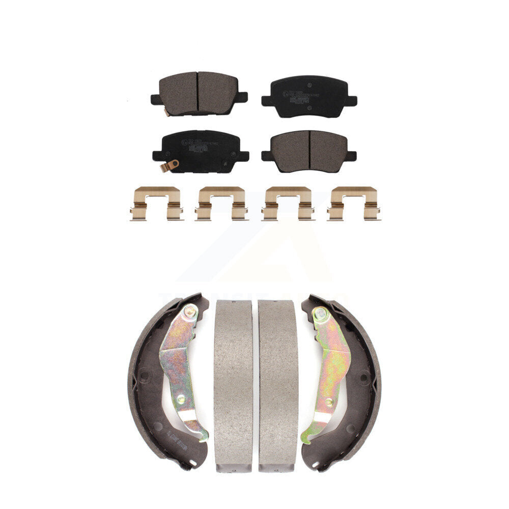 Ceramic Brake Pads And Drum Shoes Front Rear Kit For 2018-2020 Chevrolet Sonic